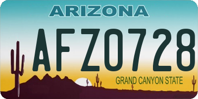 AZ license plate AFZ0728
