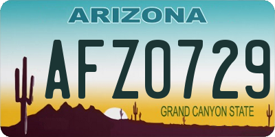 AZ license plate AFZ0729