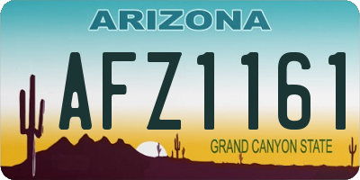 AZ license plate AFZ1161