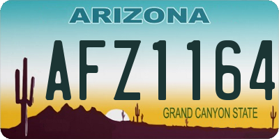 AZ license plate AFZ1164