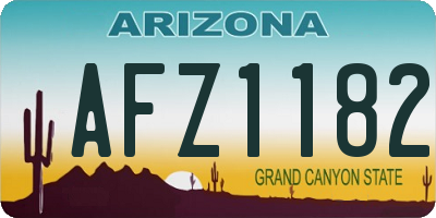 AZ license plate AFZ1182