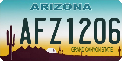 AZ license plate AFZ1206