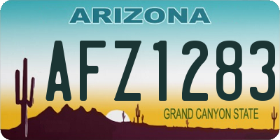 AZ license plate AFZ1283