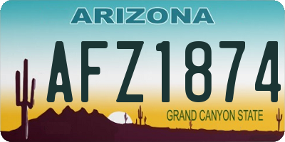 AZ license plate AFZ1874