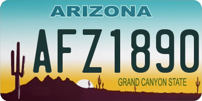 AZ license plate AFZ1890