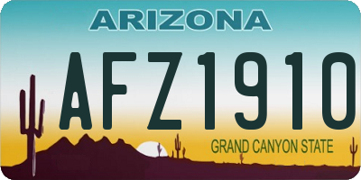 AZ license plate AFZ1910