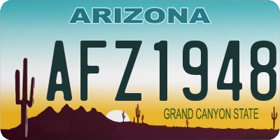 AZ license plate AFZ1948