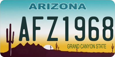 AZ license plate AFZ1968
