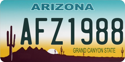 AZ license plate AFZ1988