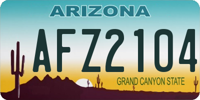 AZ license plate AFZ2104
