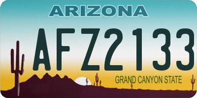 AZ license plate AFZ2133
