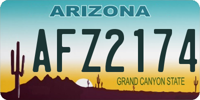AZ license plate AFZ2174