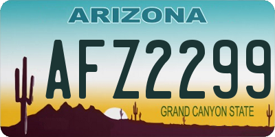 AZ license plate AFZ2299