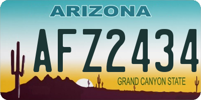 AZ license plate AFZ2434