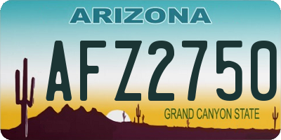 AZ license plate AFZ2750
