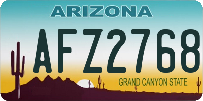 AZ license plate AFZ2768