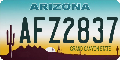AZ license plate AFZ2837