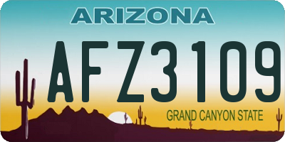 AZ license plate AFZ3109