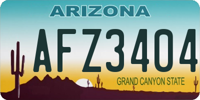 AZ license plate AFZ3404