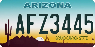 AZ license plate AFZ3445