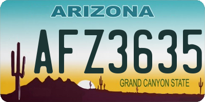 AZ license plate AFZ3635