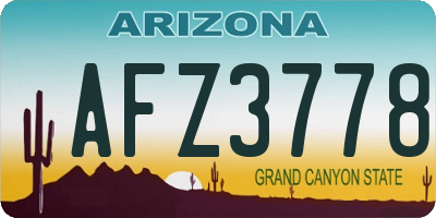 AZ license plate AFZ3778