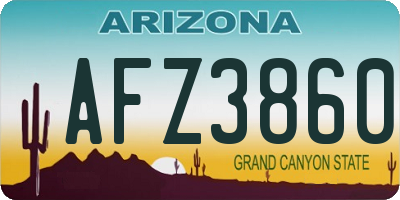 AZ license plate AFZ3860