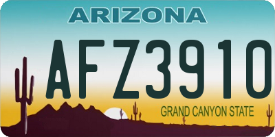 AZ license plate AFZ3910