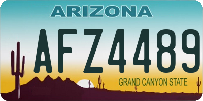 AZ license plate AFZ4489