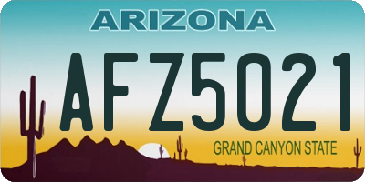 AZ license plate AFZ5021