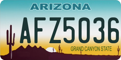 AZ license plate AFZ5036