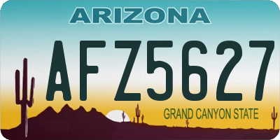AZ license plate AFZ5627