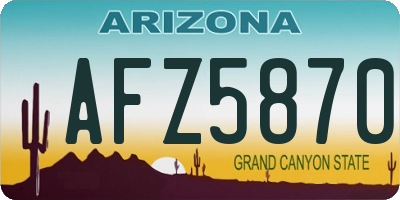 AZ license plate AFZ5870
