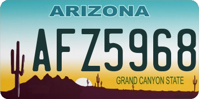 AZ license plate AFZ5968