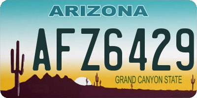 AZ license plate AFZ6429