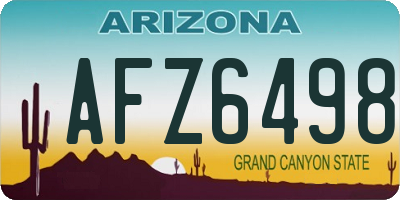 AZ license plate AFZ6498