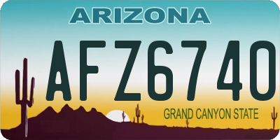 AZ license plate AFZ6740