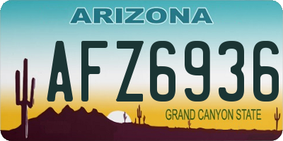 AZ license plate AFZ6936