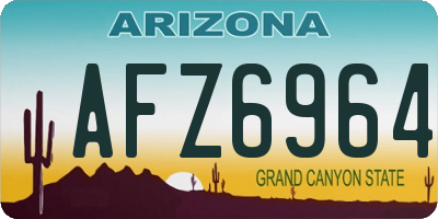 AZ license plate AFZ6964