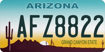 AZ license plate AFZ8822