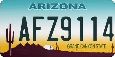 AZ license plate AFZ9114