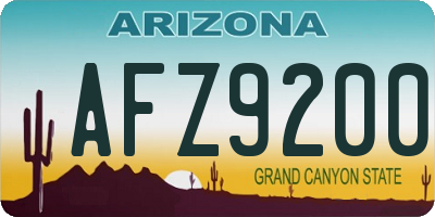 AZ license plate AFZ9200
