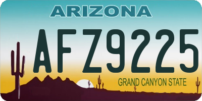 AZ license plate AFZ9225
