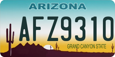 AZ license plate AFZ9310