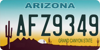AZ license plate AFZ9349