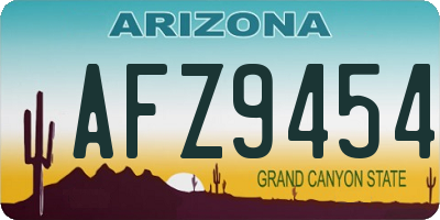 AZ license plate AFZ9454