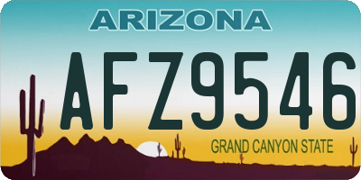 AZ license plate AFZ9546