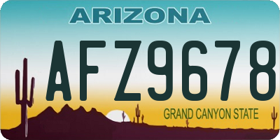 AZ license plate AFZ9678