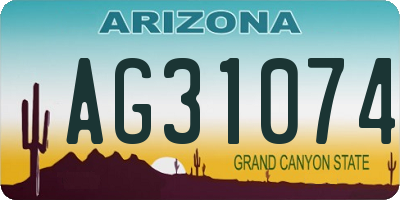 AZ license plate AG31074