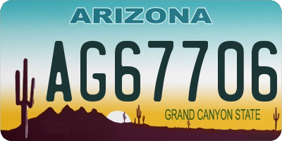 AZ license plate AG67706